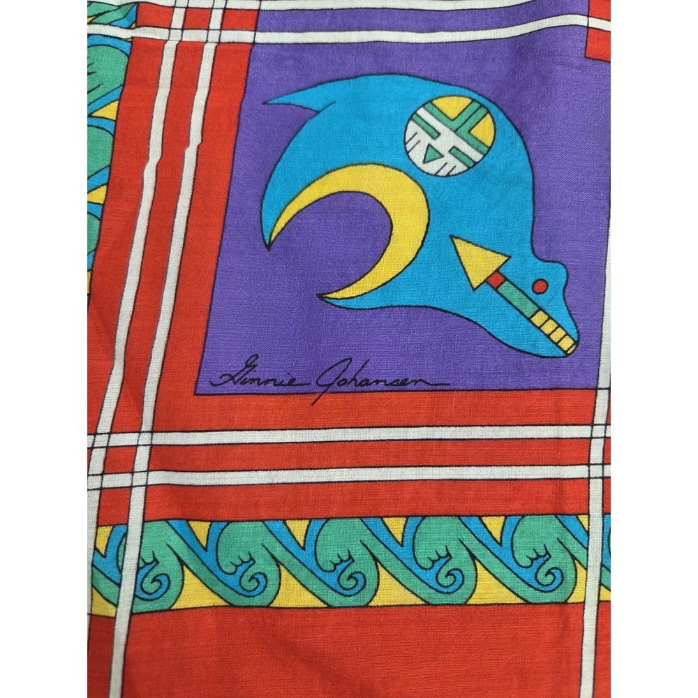 Ginnie Johansen Vintage Square Scarf Native American Southwest Wall Hanging - Picture 2 of 9